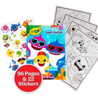 Foto 2 | Foto 2 | Libro De Colorear Crayola Baby Shark 96 Páginas Con Pegatinas - Venta Internacional.