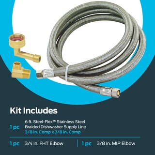 Foto 3 | Foto 3 | Kit De Instalación Para Lavavajillas Eastman De 6 Pies Con Acero Inoxidable - Venta Internacional.