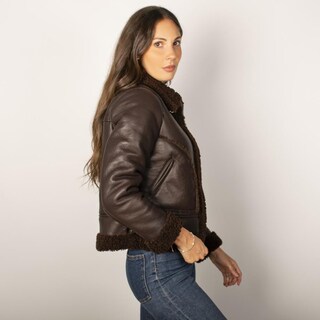 Foto 4 | Foto 4 | Chamarra De Gamuza Para Mujer Con Bolsas A Los Costados Greenlander Chocolate