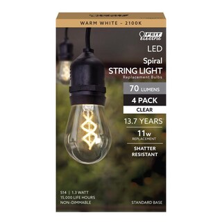 Foto 1 | Foto 1 | Bombilla Led De Filamento Feit S14 E26 (mediana) Color Blanco Cálido 1 3 W Paquete De 4 - Venta Internacional.