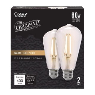 Foto 1 | Foto 1 | Bombilla Led De Filamento Feit St19 E26 (mediana) Cálida Luz De Vela 5 5 W - Venta Internacional.