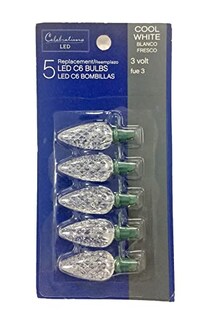 Foto 2 | Foto 2 | Bombillas Led C6 Para Celebraciones Color Blanco Frío 5 Unidades Eléctricas - Venta Internacional.