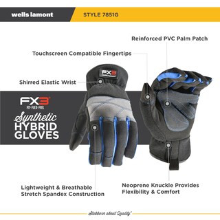 Foto 2 | Foto 2 | Guantes De Trabajo Wells Lamont Fx3 Grandes Con Agarre Extra - Venta Internacional.