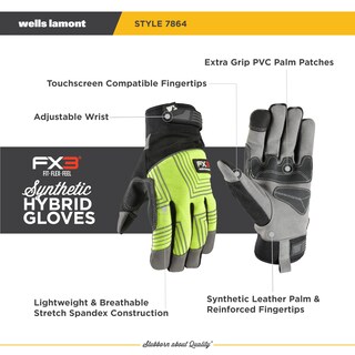 Foto 2 | Foto 2 | Guantes De Trabajo Wells Lamont Fx3 Hi-viz Extra Grip Medium - Venta Internacional.