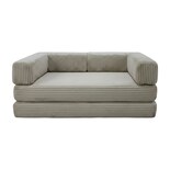 Sofá Cama Terni 2 Plazas Comprimido Beige Múltiples Configuraciones Ilios Innova. Memory Foam Tapiz Chenille Acanalado