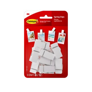 Foto 1 | Foto 1 | Paquete De 8 Clips Command Spring Color Blanco Con 12 Tiras Adhesivas - Venta Internacional.