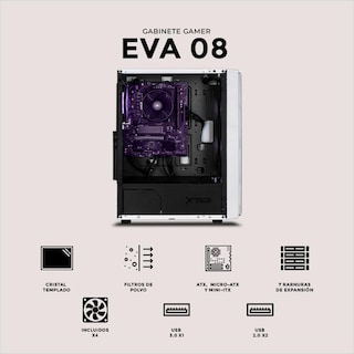 Foto 5 | Foto 5 | Gabinete Xtreme Pc Gaming Evangelion 08 Comic Edition Media Torre 4 Fan Argb Blanco Cxtev8wt