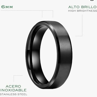 Foto 2 | Foto 2 | Anillo Xtellar Para Hombre Y Mujer De Acero Inoxidable 6 Mm Academia De Elegancia Y Durabilidad