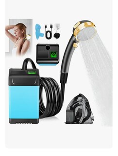 Foto 1 | Foto 1 | Ducha Portátil 7000mah Recargable 3 Modos Manguera 2m Usb Azul