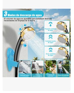 Foto 3 | Foto 3 | Ducha Portátil 7000mah Recargable 3 Modos Manguera 2m Usb Azul