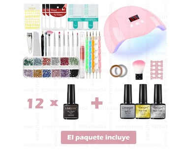 Foto 2 | Foto 2 | Kit Lampara Uña Uv Gel 54w 12 Esmaltes Mate Cepillo Manicure