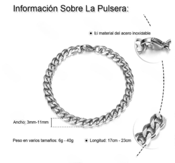 Foto 2 | Foto 2 | Joyería Xtellar - Pulsera Esclava Unisex Eslabón Cubano De Acero Inoxidable Plata .9 Cm