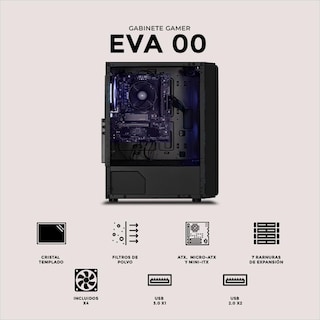 Foto 5 | Foto 5 | Gabinete Xtreme Pc Gaming Evangelion 00 Comic Edition Media Torre 4 Fan Argb Negro Cxtev0bk