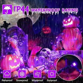 Foto 4 | Foto 4 | Guirnaldas De Luces Halloween Led Solares Exterior 50m 400 Focos Led Serie De Luz Púrpura
