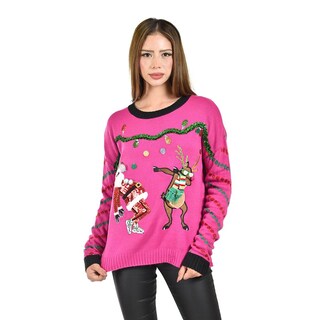 Foto 1 | Foto 1 | Sueter Navideño Divertido Roman Fashion /juvenil Abw030 (fiusha) Fucsia