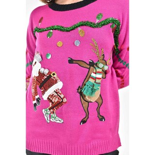 Foto 4 | Foto 4 | Sueter Navideño Divertido Roman Fashion /juvenil Abw030 (fiusha) Fucsia