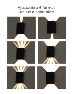 Foto 4 | Foto 4 | Ipsa Luminaria Arbotante Decorativa Para Muro 10 Watts 6 Formas De Luz Color Negro