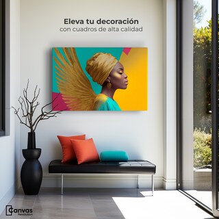 Foto 3 | Foto 3 | Cuadro Decorativo Canvas Mujer Africana Reina Sol 90x60