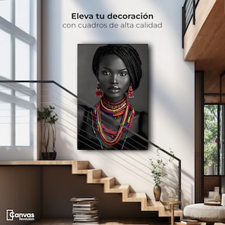 Foto 3 | Foto 3 | Cuadro Decorativo Mujer Africana Canvas Diosa Del Río 60x90