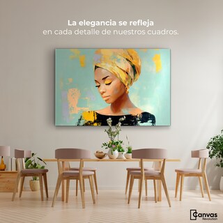 Foto 2 | Foto 2 | Cuadro Decorativo Canvas Mujer Africana Luz De Ébano 90x60