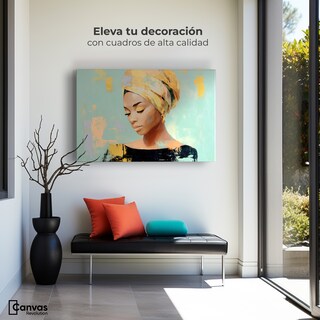 Foto 3 | Foto 3 | Cuadro Decorativo Canvas Mujer Africana Luz De Ébano 90x60