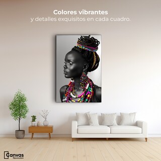 Foto 2 | Foto 2 | Cuadro Decorativo Mujer Africana Canvas Corona De Raíces 60x90