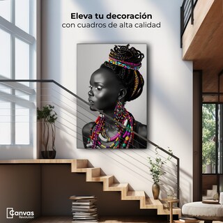 Foto 3 | Foto 3 | Cuadro Decorativo Mujer Africana Canvas Corona De Raíces 60x90