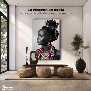 Foto 4 | Foto 4 | Cuadro Decorativo Mujer Africana Canvas Corona De Raíces 60x90