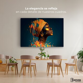Foto 2 | Foto 2 | Cuadro Decorativo Canvas Mujer Africana Canto Tierra 90x60