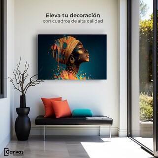 Foto 3 | Foto 3 | Cuadro Decorativo Canvas Mujer Africana Canto Tierra 90x60