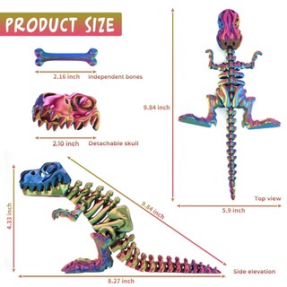 Foto 4 | Foto 4 | Esqueleto De Dinosaurio T-rex Impreso En 3d Fidget Toy Wqxwnfba - Venta Internacional.