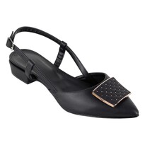 Flats Puntales Exterior Piel Vegana Color Negro Para Mujer De Rbbasics