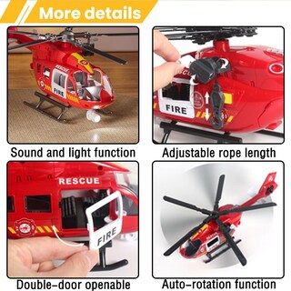 Foto 6 | Foto 6 | Helicóptero De Juguete Csdcsd Large Police Con Luces Y Sonidos De 3 A 7 Años - Venta Internacional.
