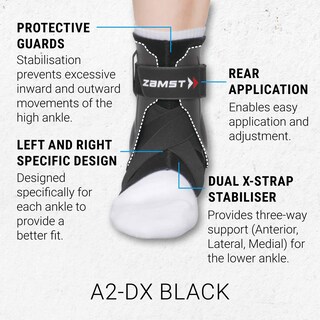 Foto 3 | Foto 3 | Tobillera Deportiva Zamst A2-dx Con Protectores Negros M - Venta Internacional.