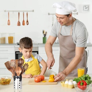 Foto 6 | Foto 6 | Set De Utensilios De Cocina Con Espátula Y Cucharón De Madera De Teca Natural (10) - Venta Internacional.