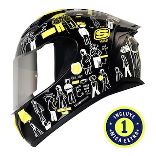 Foto 1 | Foto 1 | Casco Shaft Sh582sp Negro People Walking Mica Plateada Cerrado Negro