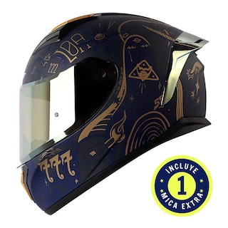 Foto 1 | Foto 1 | Casco Shaft Sh582sp Azul Mate Fortune Mica Dorada Cerrado Azul