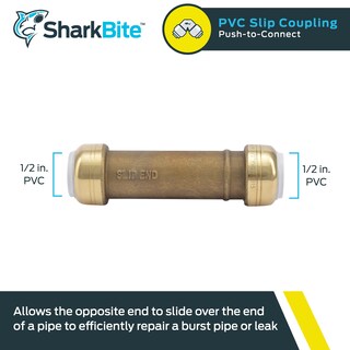 Foto 2 | Foto 2 | Acoplamiento Deslizante De Pvc Sharkbite Uip3008a Push To Connect De 1/2 Pulgada - Venta Internacional.