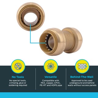 Foto 3 | Foto 3 | Acoplamiento De Empuje Sharkbite De Latón De 1 Pulgada Para Pex Copper Cpvc - Venta Internacional.
