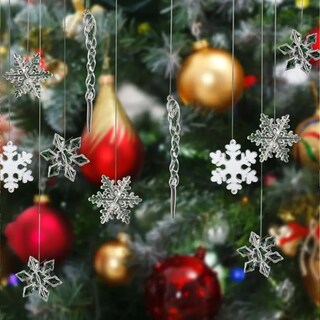 Foto 4 | Foto 4 | 41pcs Adornos Navideño Lab.g Copos De Nieve Decoraciones Navideñas Transparente