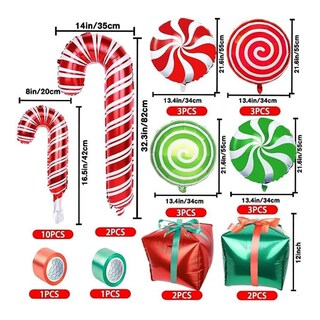 Foto 5 | Foto 5 | 30 Globos De Aluminio Lab.g Navideños Grandes Caramelos Con Cintas Globos Multicolor