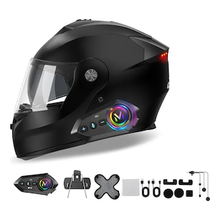 Foto 2 | Foto 2 | Casco Motocicleta Abatible C/ Audiono Talla M Eo Safe Imports Esi-22072 Negro