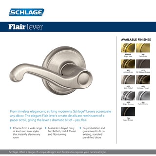 Foto 3 | Foto 3 | Palanca De Puerta Schlage F170 Para Zurdos Níquel Satinado - Venta Internacional.