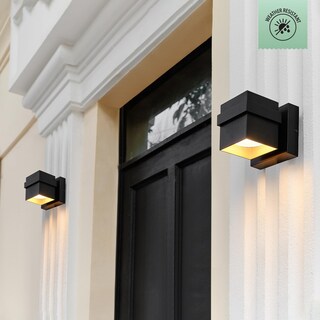 Foto 2 | Foto 2 | Lámpara De Pared Para Exteriores Globe 11 5 W Led Negro Mate Y Dorado - Venta Internacional.