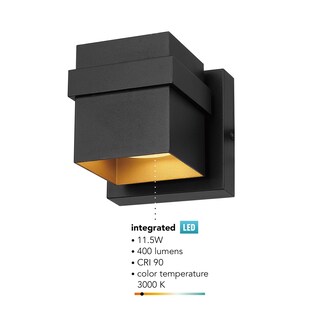 Foto 5 | Foto 5 | Lámpara De Pared Para Exteriores Globe 11 5 W Led Negro Mate Y Dorado - Venta Internacional.