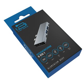 Foto 6 | Foto 6 | Adaptador Hub 5 En 1 Doble Entrada Usb C Con Puerto Hdmi Usb C Usb A 3.0 Usb