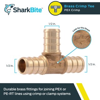 Foto 2 | Foto 2 | Brass Crimp Tee Sharkbite De 1/2 Pulgada Para Tubería Pex - Venta Internacional.