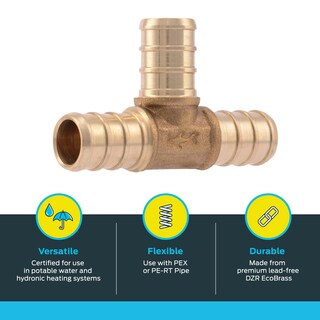 Foto 3 | Foto 3 | Brass Crimp Tee Sharkbite De 1/2 Pulgada Para Tubería Pex - Venta Internacional.