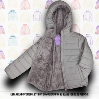 Foto 4 | Foto 4 | Chamarra Para Niña Mina Rosa Taupe Abrigadora Con Capucha Térmica Invernal