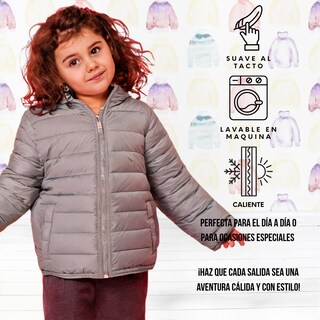 Foto 5 | Foto 5 | Chamarra Para Niña Mina Rosa Taupe Abrigadora Con Capucha Térmica Invernal